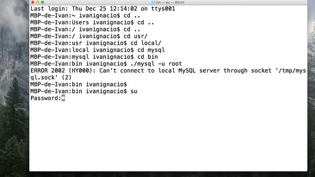 MySQL OS x ERROR 2002 HY000 Cant connect to local MySQL server through socket смотреть онлайн