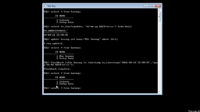 How to Flashback in oracle 11g смотреть онлайн