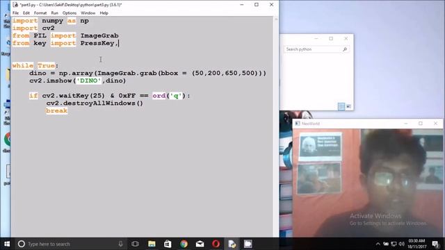 Give Input Google's Dinosaur Bot with Python p4 смотреть онлайн