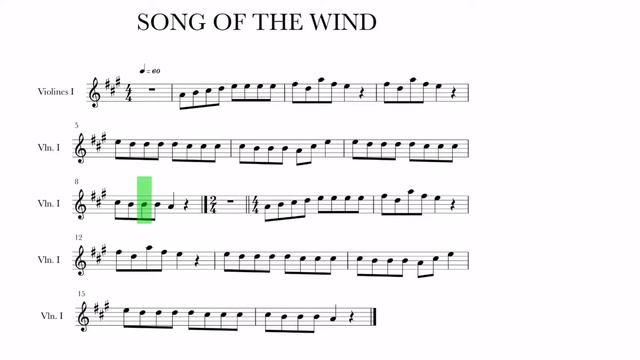 SONG OF THE WIND Pista Para Acompañar En A Mayor #violinteacher #violin