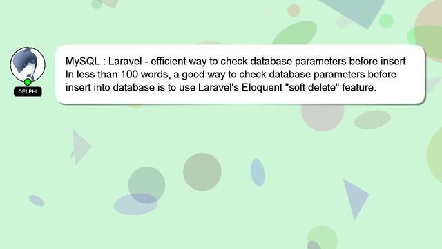MySQL : Laravel - efficient way to check database parameters before insert смотреть онлайн