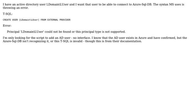 Databases: Add Active Directory User For Azure-SQL-DB (2 Solutions!!) смотреть онлайн