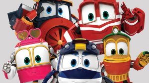 Роботы поезда. Раскраска. Учим цвета.