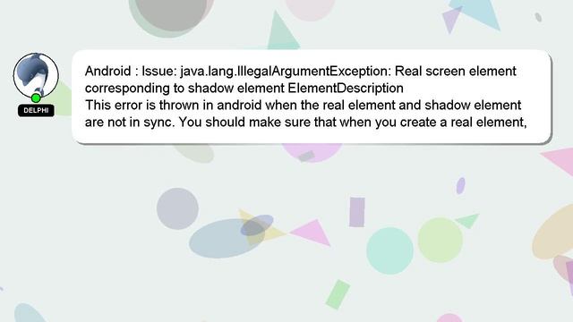 Android : Issue: java.lang.IllegalArgumentException: Real screen element corresponding to shadow el смотреть онлайн