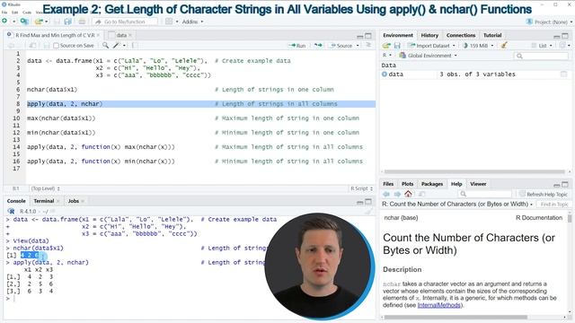 Find Max & Min Length of Character Strings in Columns in R (4 Examples) | nchar, apply, max & min смотреть онлайн