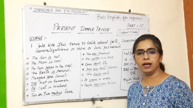 " BASIC ENGLISH FOR BEGINNERS " | PART - 15 | TENSES | PRESENT SIMPLE TENSE## смотреть онлайн