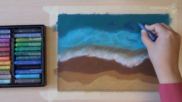 Море масляной пастелью | Sea | Soft oil pastels gallery by mungyo смотреть онлайн