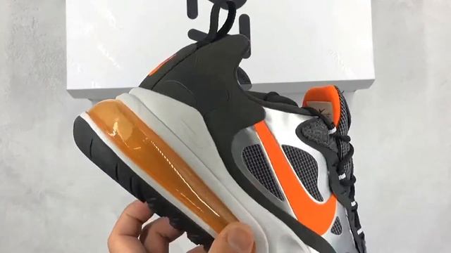 CQ4598 084 Nike Air Max 270 React Black Total Orange 2020 смотреть онлайн