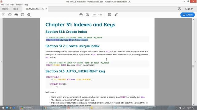 31. Basic Concepts of MySQL Database (Indexes and Keys) смотреть онлайн