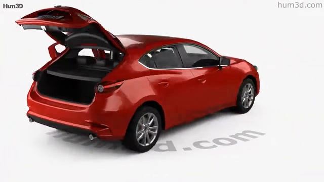 Mazda 3 (BM) hatchback with HQ interior 2017 3D model by Hum3D.com смотреть онлайн