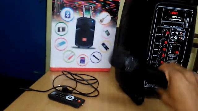 MX 3708 8" Portable speaker ( Bluetooth, fm, sd card, usb, aux, wireless mic, Remote) смотреть онлайн