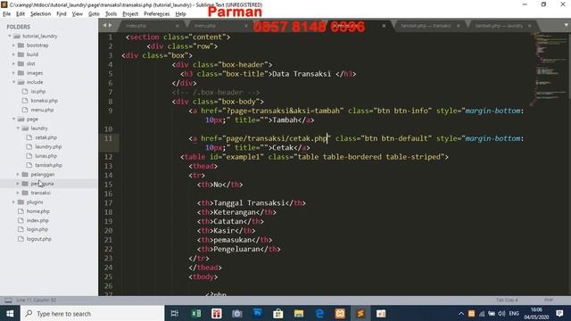 PART 16 TUTORIAL MEMBUAT APLIKASI LAUNDRY DENGAN PHP MYSQLI TAMBAH DAN CETAK TRANSAKSI смотреть онлайн