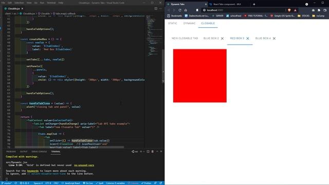 Dynamic Tabs in React with Material-UI -- Part 4 смотреть онлайн