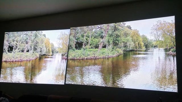 XGIMI Z3+ vs LG PW800 ver2 , LG справа смотреть онлайн