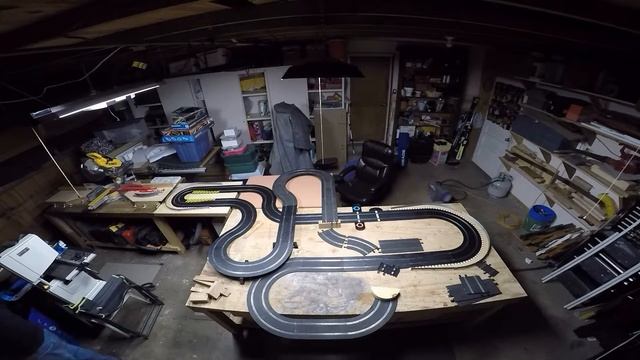 Scalextric 1/32 Slot Car Track Build in my garage смотреть онлайн