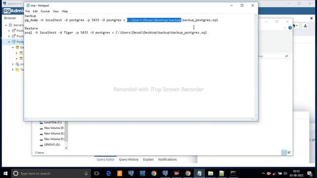 How to take backup and restore in PgAdmin 4 using command prompt #postgresql #sql #backup #restore смотреть онлайн