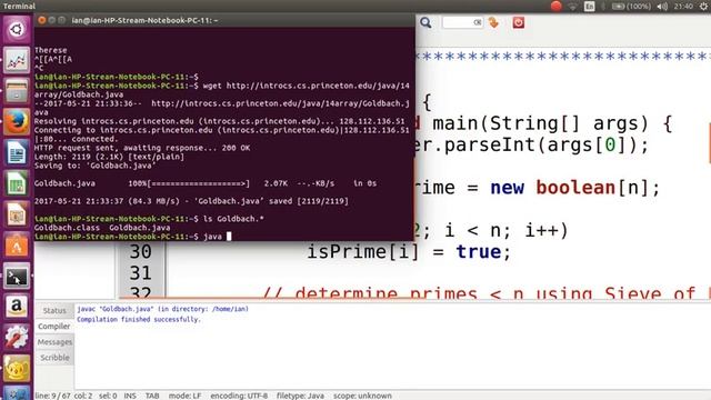 Goldbachs conjecture implemented in java and tested in Ubuntu Linux operating system using Geany ID смотреть онлайн