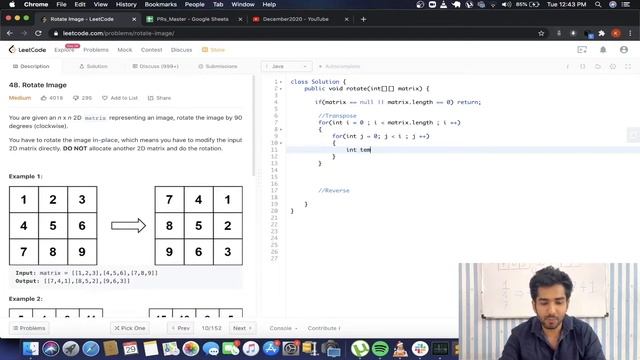 Leetcode - 48 : Rotate Image | Solution Explained | Java смотреть онлайн