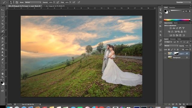 Photoshop [Ps] เปลี่ยนฟ้า 5 นาที for Pre-wedding photogpraher смотреть онлайн