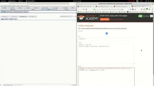 DOM XSS using web messages (Video solution)