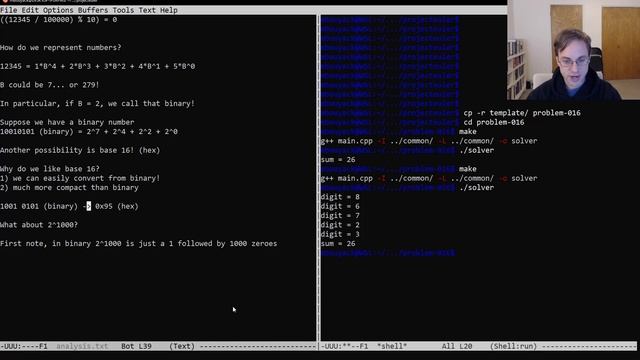 Project Euler: Problem 16 (C/C++) смотреть онлайн
