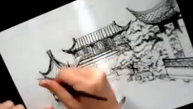 chinese garden ink drawing смотреть онлайн