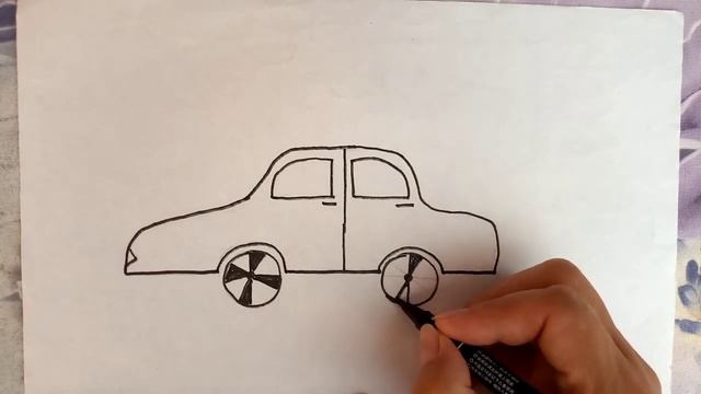 Drawing a car. Simple, easy drawing. Как нарисовать легковой автомобиль. Легко и просто. смотреть онлайн
