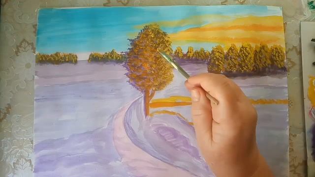 Рисуем солнечное зимнее утро смотреть онлайн