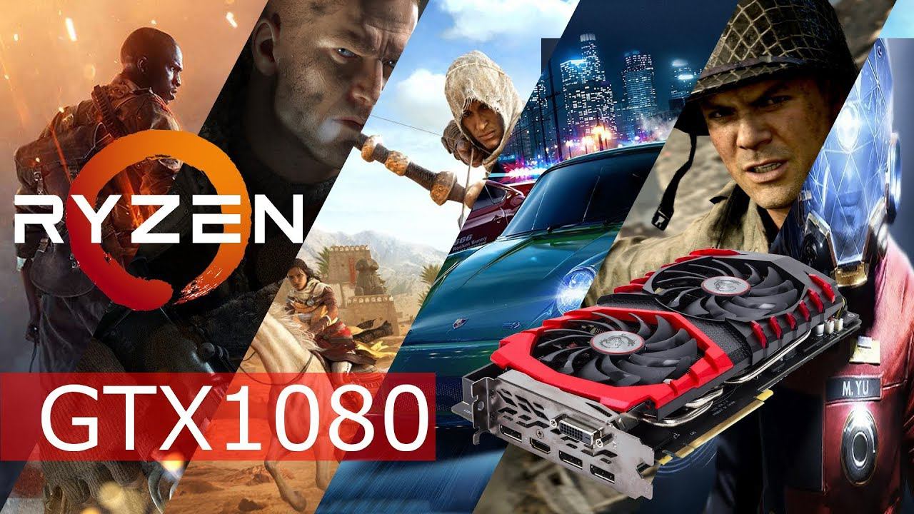 Ryzen1600+GTX1080 Call of Duty WWII, Battlefield 1 смотреть онлайн