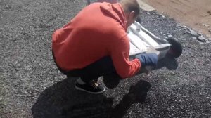 Разогрев асфальтной крошки.