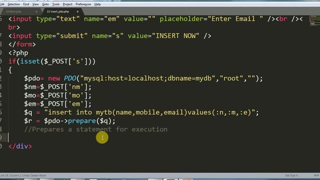 how to insert data inside database using pdo | php insert data into mysql pdo | php pdo tutorials смотреть онлайн