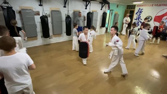 Тренировка средней группы 29 мая 2023 года. Киокусинкай каратэ в Климовске на Западной 12. смотреть онлайн