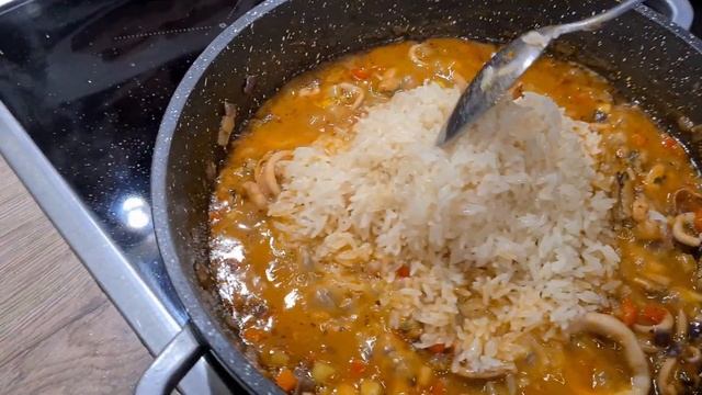 Вам надоело мясо? Приготовьте ПАЭЛЬЮ с морепродуктами. Paella Mit Meeresfrüchten.