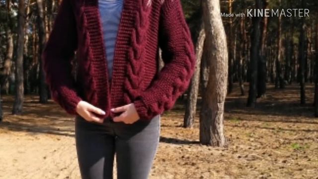 Ромпер спицами. Женский кардиган спицами. Вязаный кардиган. смотреть онлайн