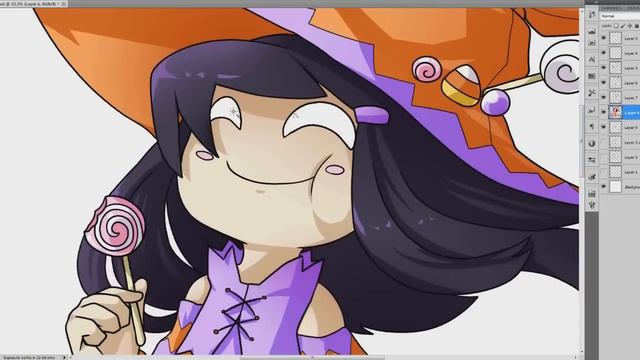 Halloween Speedart - Candy Witch [Photoshop] смотреть онлайн
