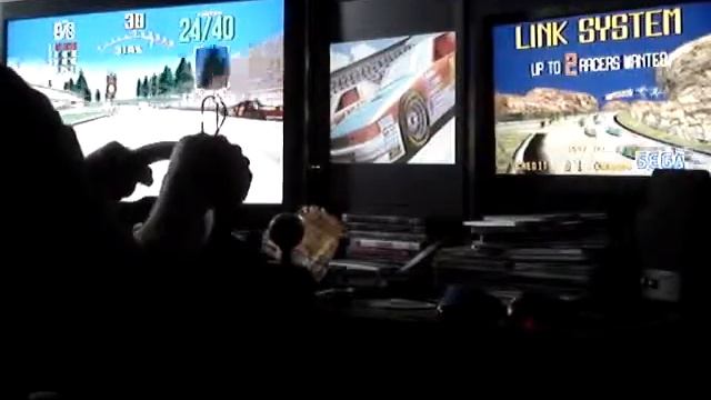 Daytona USA [Model 2 Emulator] twin link setup w/ steering wheel gameplay смотреть онлайн