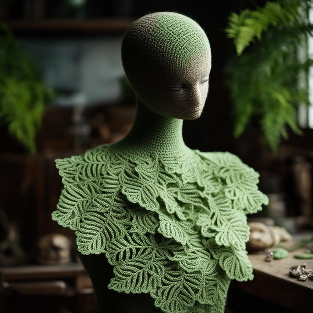 Вязаные украшения в виде папоротников, листочков. смотреть онлайн