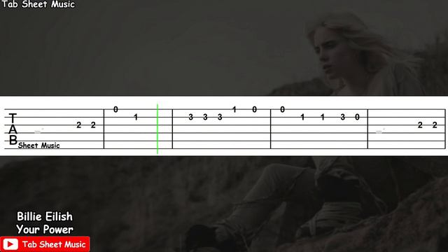 Billie Eilish - Your Power Guitar Tutorial | TAB смотреть онлайн