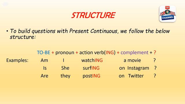 present continuous question form (yes-no questions-Wh-questions) смотреть онлайн