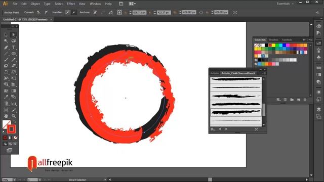 Create Brush Stroke Circle Design in Adobe Illustrator смотреть онлайн