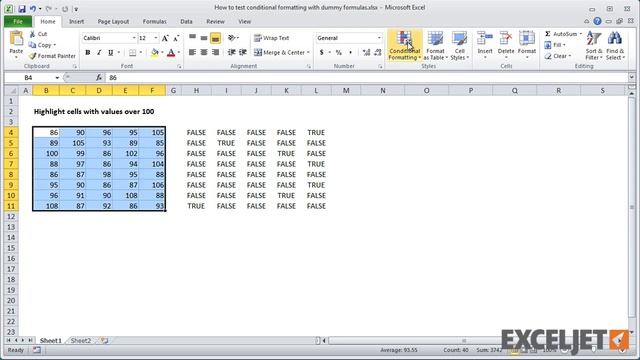 How to test conditional formatting with dummy formulas смотреть онлайн