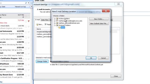 How to Change Mail Delivery Locations in Outlook смотреть онлайн
