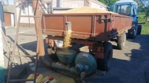 Вигрузка зерна пневмопогрузчиком