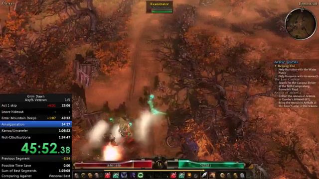 Grim Dawn speedrun - any% veteran trickster in 1:31:54 [WR] смотреть онлайн