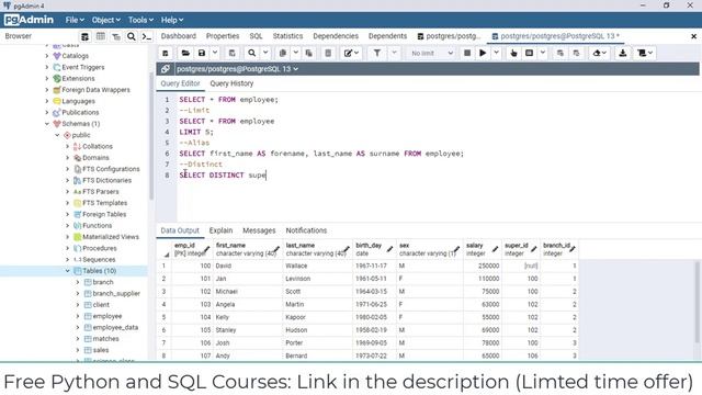 Distinct command in SQL - SQL - PostgreSQL смотреть онлайн