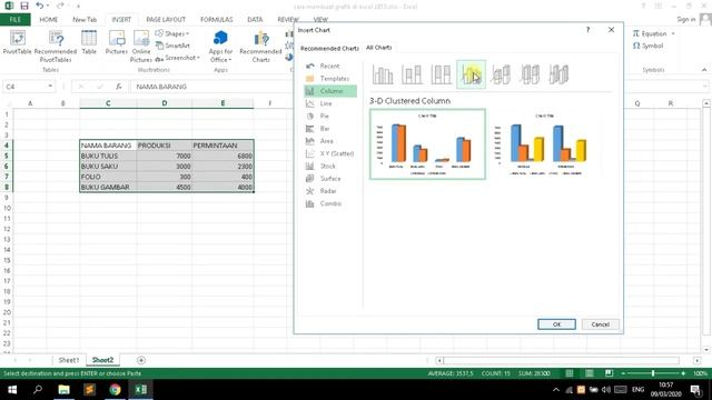 Cara membuat grafik di excel 2013 смотреть онлайн