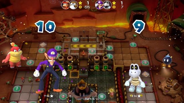 Super Mario Party Partner Party #203 Gold Rush Mine Diddy Kong & Monty Mole vs Waluigi & Dry Bones смотреть онлайн