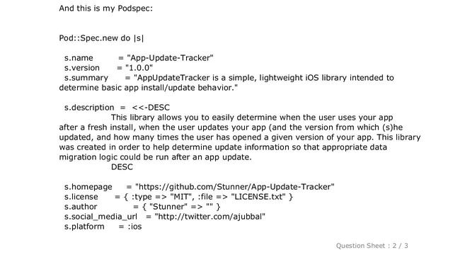 iOS : No podspec found for ... in file.podspec.json смотреть онлайн
