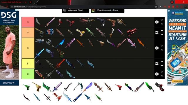Roblox Mm2 GODLY KNIFE TIERLIST! смотреть онлайн