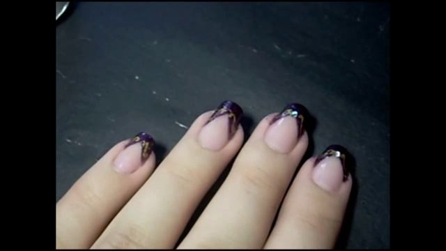 ВОСТОЧНЫЙ маникюр, ФРЕНЧ в фиолетовых и золотых цветах , Модный маникюр Лето 2016, смотреть онлайн смотреть онлайн